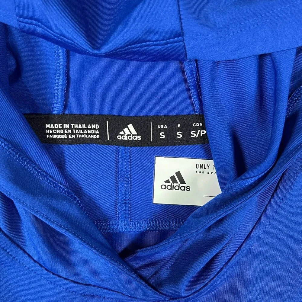 Adidas Mens Small Blue Kansas‎ KU Jayhawks NCAA Aeroready Pullover Hoodie NWT